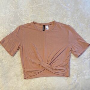 H&M Pink Twist Front Crop Top